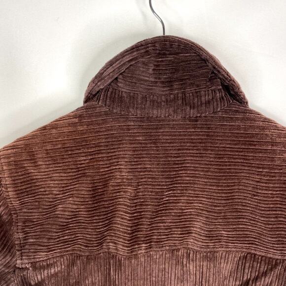 Petite Sophisticate Brown Corduroy Fleece Lined Jacket MD - Picture 10 of 11
